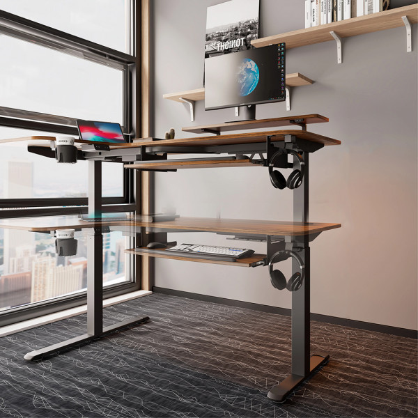 Eureka Ergonomic EGD-L60 Standing Desk Walnut 60'', Left  